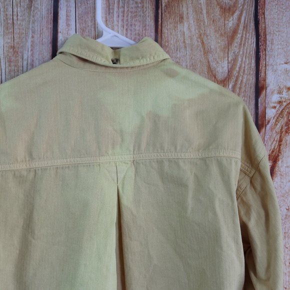 The North Face Jacket Womens Yellow Cropped Denim Jean Rare Coat 80's - Picture 7 of 7